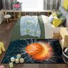 Black Basketball Sport Rug for Boys Bedroom and Playroom, Non-Slip Basketball Carpet, Living Room and Bedroom Decor