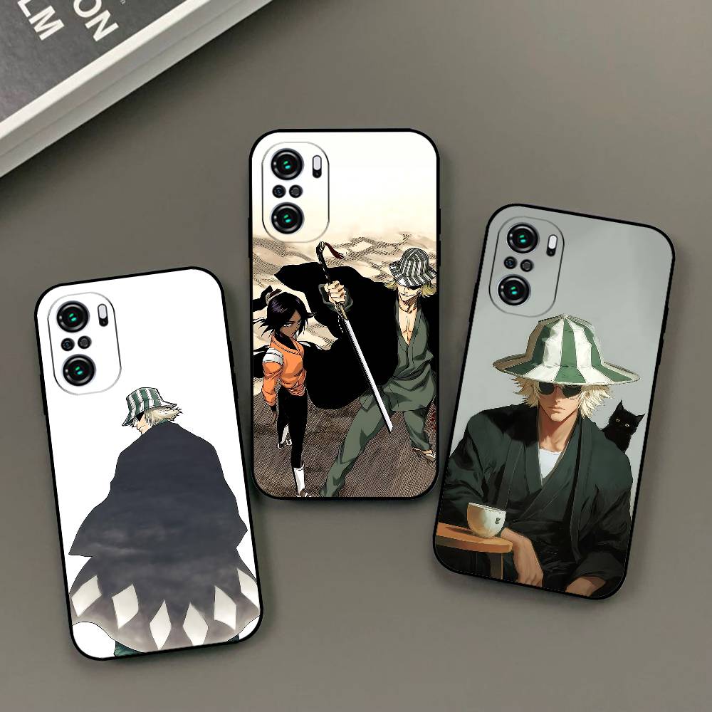 L-Kisuke Urahara Bleach Anime Phone Case Black Phone Case For Xiaomi 11 12 Redmi Note 11 5G 8T 9A 9 10T Note8Pro Note9 12S Ultra