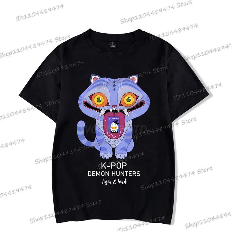 Vtipná trička s tygrem KPop Lovci démonů Módní dárky pro fanoušky Dámská Pánská Kulatý výstřih Anime KPop Lovci démonů Korejský Ulzzang Streetwear
