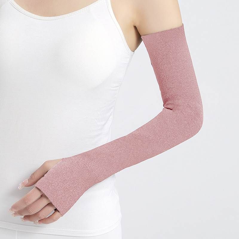 

Winter Confinement Gloves Maternity Oversleeves Confinement Air-Conditioned Room Wristband Heattech Arm Protector Arm Joint Oversleeve Pink 50cm (with finger hole) XL