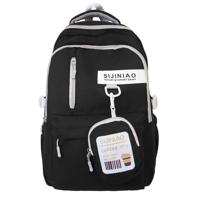 

Vintage tooling college student schoolbag high school junior high school student simple versatile backpack large capacity men s and women s backpack чорний