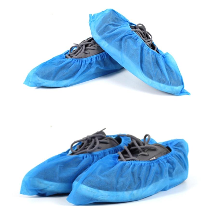 100x Deep Blue Non Woven Fabric Disposable Shoe Cover Cleaning Overshoes Protect