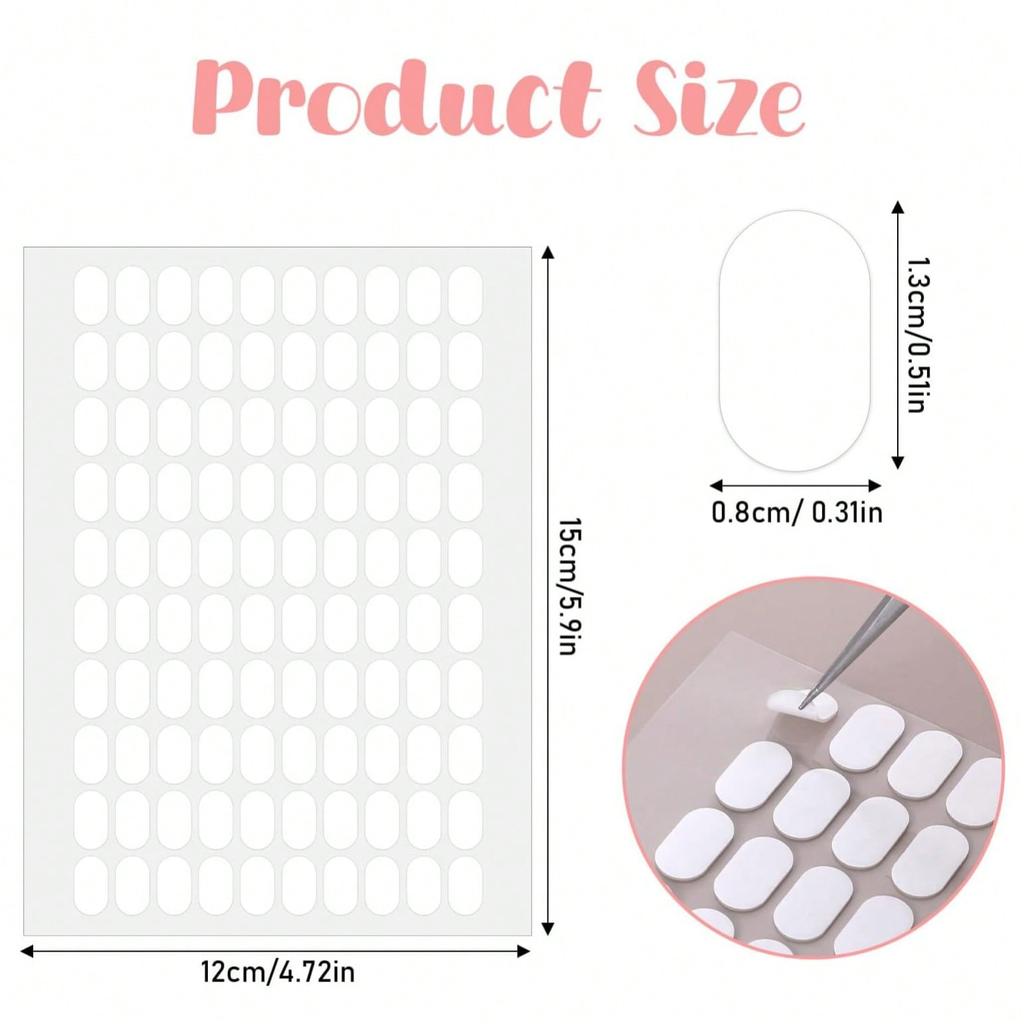 200pcs Nail Stickers, Double-Sided Transparent Nail Gel, Nail Art Tools, Nail Glue, Clay Nail Tools, Nail Art Supplies, Nail Tools