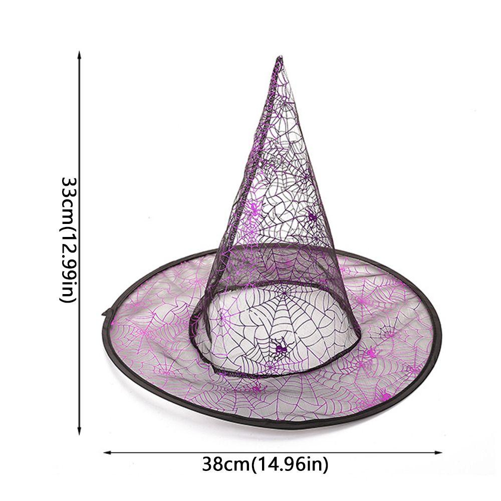 Breathable Halloween Witch Hat Sequin Halloween Headwear Funny Spider Witch Hat  Unisex Accessories