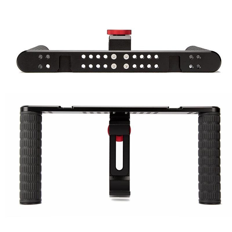 Manjike Portable Aluminum Phone Cage with Light and Mic for Live Streaming