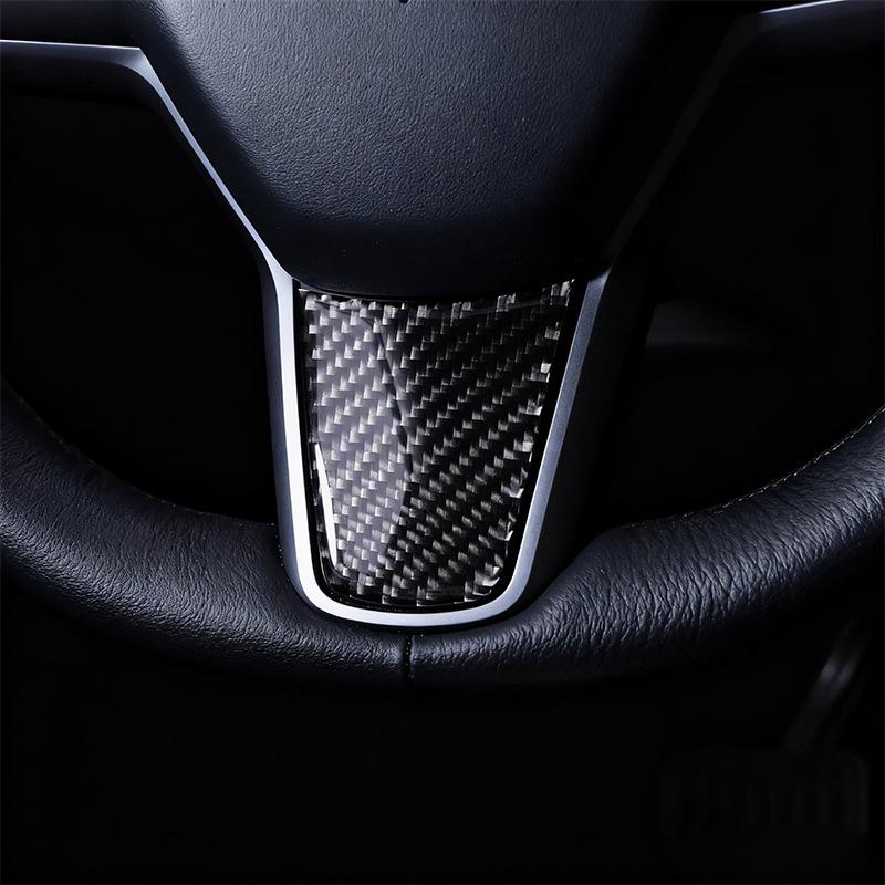 Tesla Model Y/3 Steering Wheel Carbon Fiber Decorative Sticker