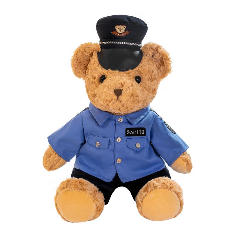 Cartoon Police Bear Plush Doll Teddy Fire Bear Boy Gift Traffic Police Publicity Activity Gift Grab Machine