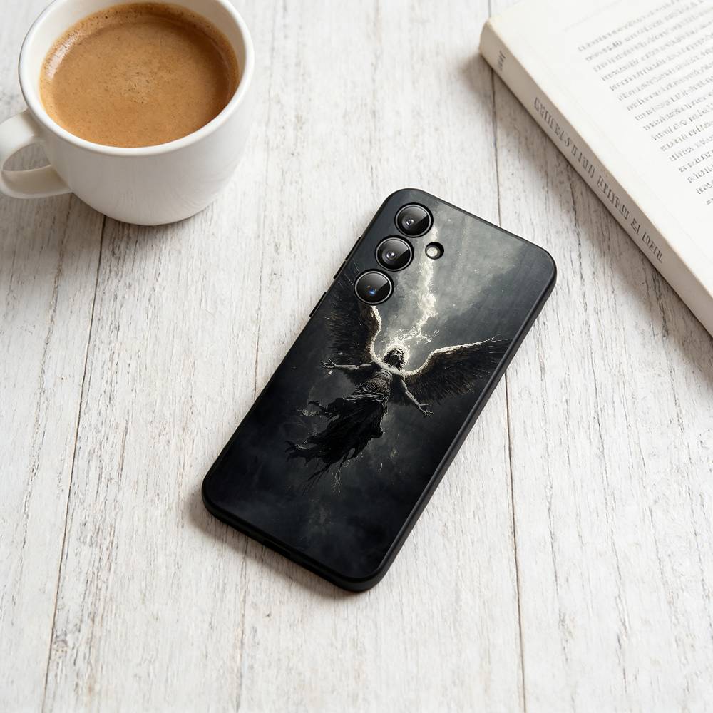 Dark Angel Phone Case For Samsung Galaxy A73,A72,A71,A70,A53,A52,A51,Others Soft Black Cover