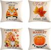 Nordic Fashion Square Linen Pillowcase Thanksgiving Design Autumn Harvest Cartoon Pumpkin Print Cushion Pillowcase