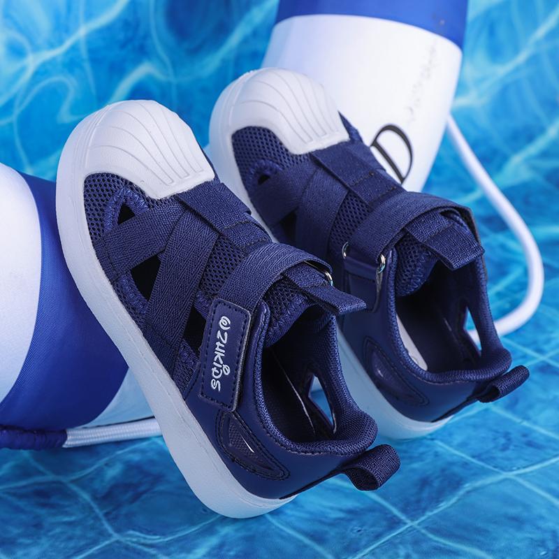 Детская летняя модная однотонная дышащая повседневная обувь на липучках для отдыха — фото 16