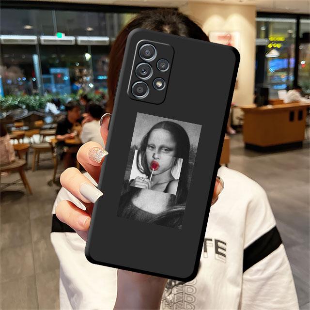 

Чехол-чехол для Realme 6s Narzo V25 8 9 Pro 9i 7i 8i 6 5 5S 7 8Pro 9Pro, великолепный художественный эстетический бампер Моны Лизы, силиконовый черный Realme 9 5G