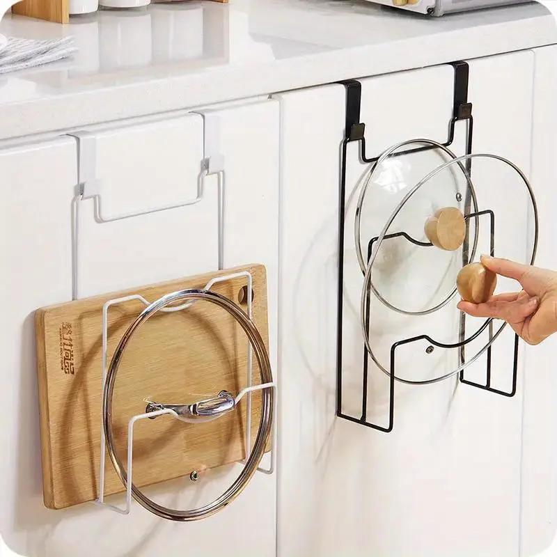 Multifunctional Punch-free Pot Lid Rack Household Kitchen Wall-mounted Iron Pot Lid Rack Multi-layer Cutting Board Storage Rack