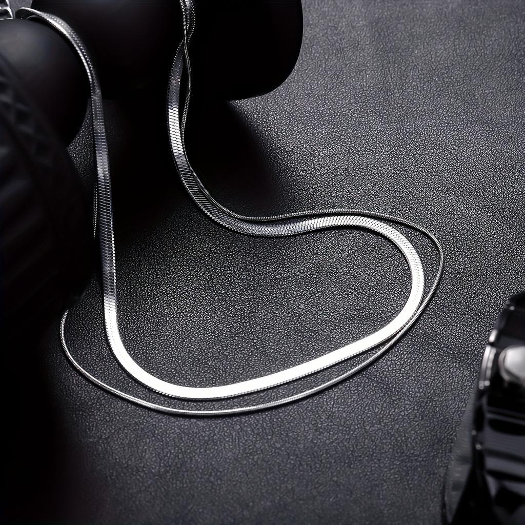 Double-Layer Titanium Steel Snake Bone Chain, Women's Fashionable Stylish Necklace for Daily Wear and Gift with Various Pendants