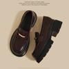 British style platform JK small leather shoes women's new heightening versatile loafers onepedal softsoled single shoes