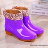 Women's Oxford Sole Waterproof Short Rain Boots - Non-Slip Fashion Outerwear Rubber Shoes