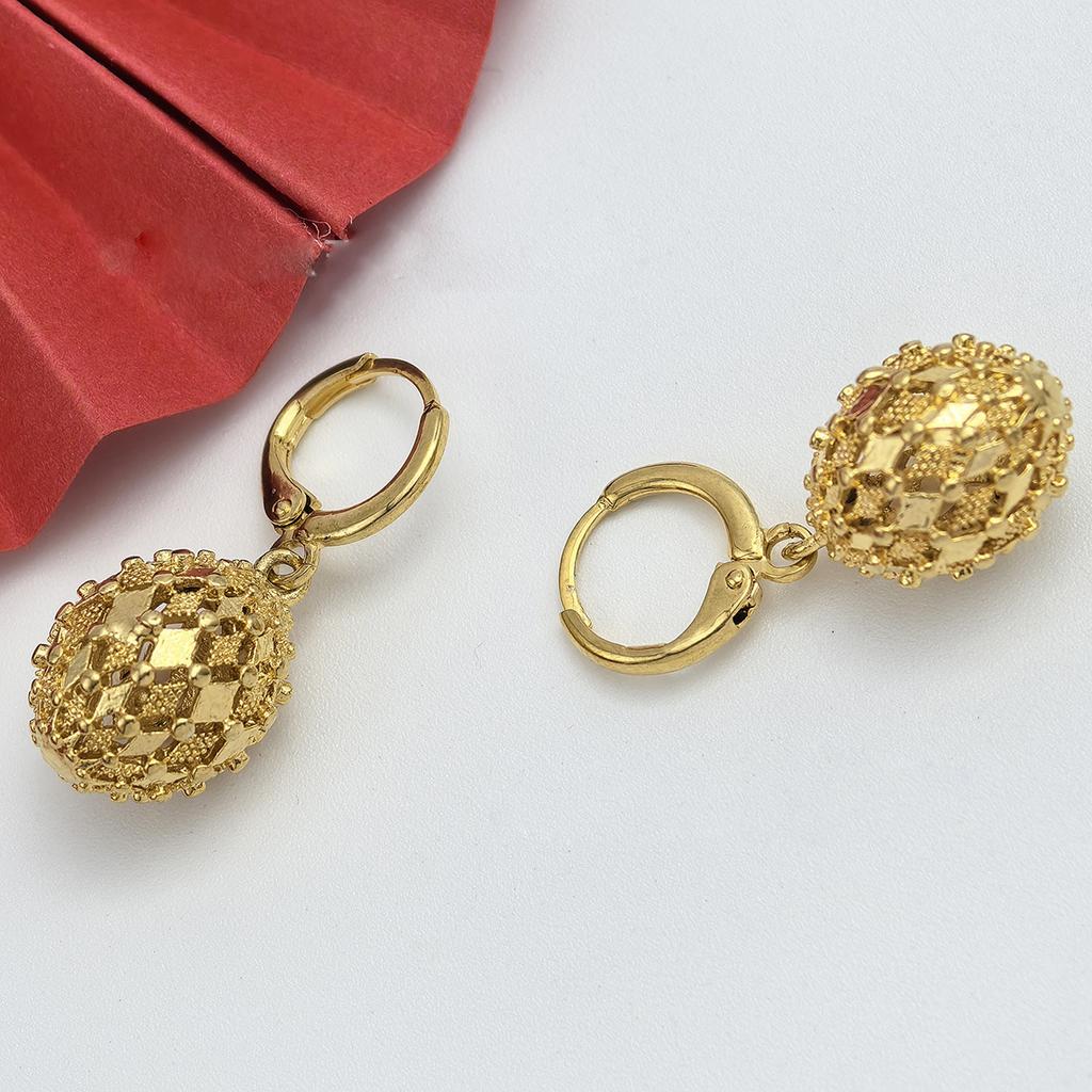 Hollow Out Ball Shape Drop Earrings Elegant Copper Drop Earrings Sweet Ear Jewelry Decoration Ear Buckle