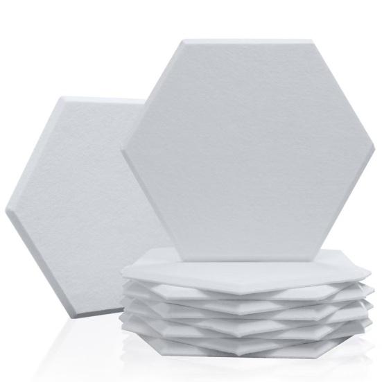 12Pcs Hexagon Soundproof Wall Panel Self-Adhesive Sound Absorbing High Density Thick Acoustic Foam Panel Home Studio Noise Reduction Wall Panel