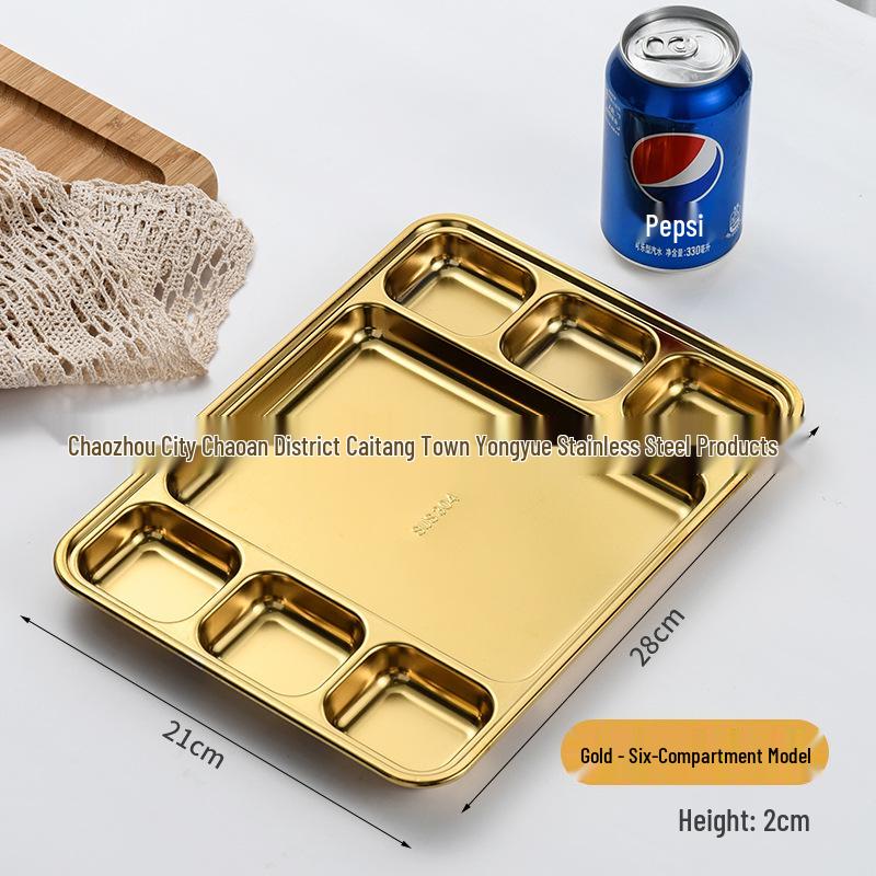 Korean Style 304 Stainless Steel Multi-purpose Compartment Plate