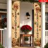 Banner for New Year 2pcs Vintage Polyester & Christmas