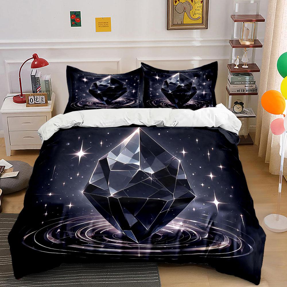 "Crystal Art Decor Set" Soft Skin-Friendly Bedding Set Includes 1 Duvet Cover And 2 Pillowcase, Gift