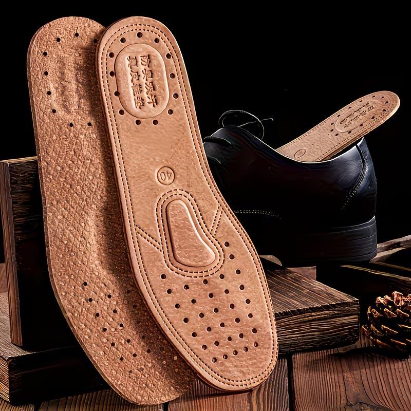 Genuine Leather Breathable Thin Lightweight Shoe Insoles Summer Active Comfort Arch Support Cushion Men Women