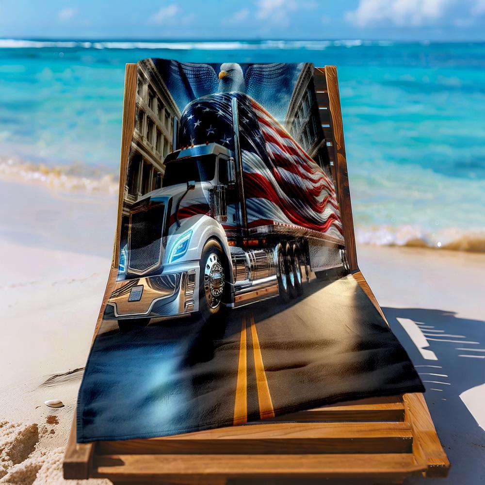 Kw Heavy Trucks Beach Towel Super Soft Microfiber Quickdry Fabric Comfortable Lightweight