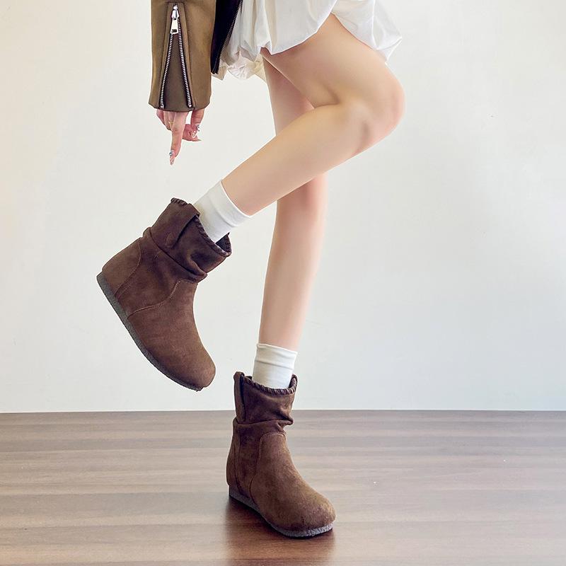 Innere Aufpolsterung kurze Stiefel Kinder Herbst Neu Maillard Stapelstiefel Mittelschaft Martin Stiefel