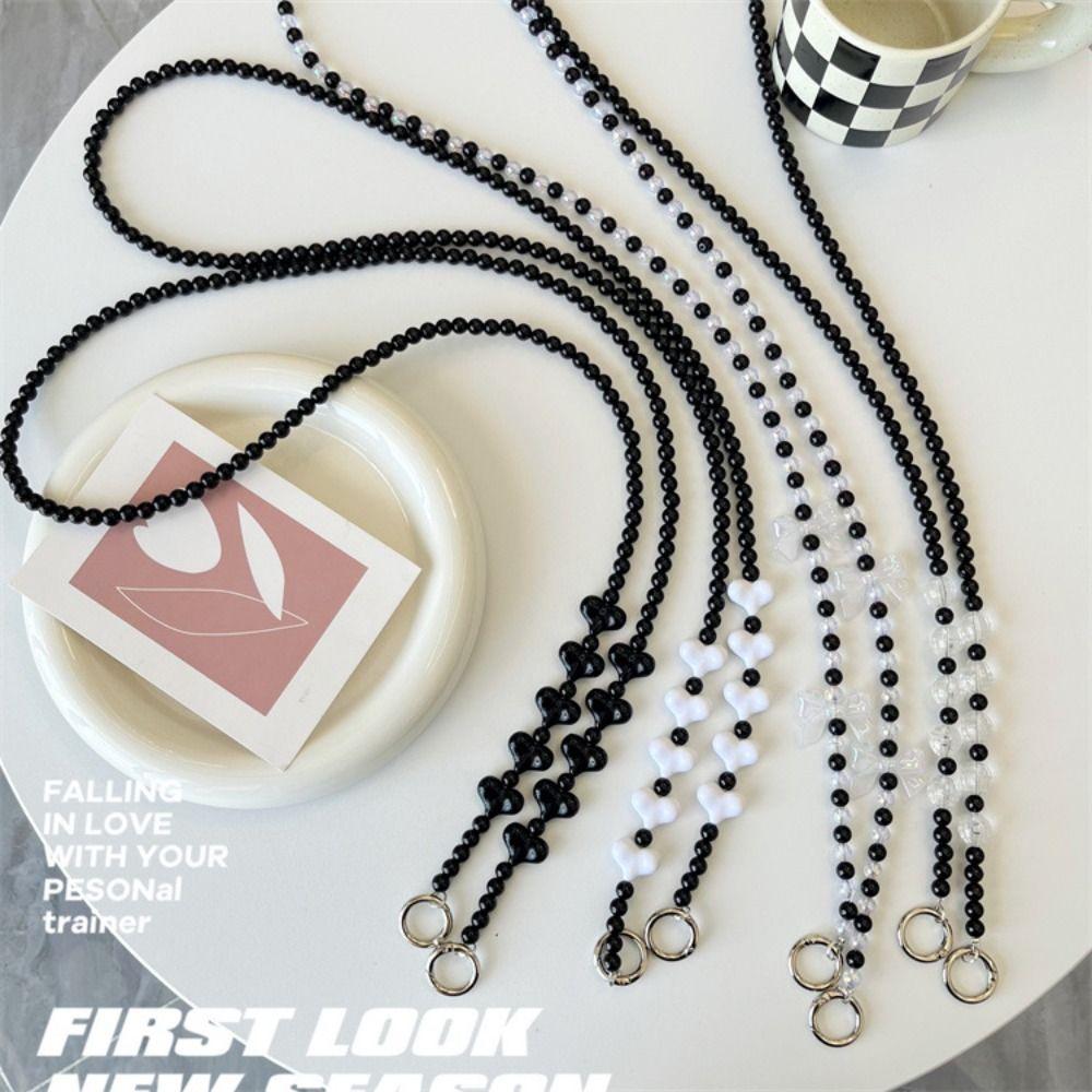 Sweet Long Crossbody Phone Chain Long Cellphone Lanyard Phone Case Decor Beads Phone Strap  Girls