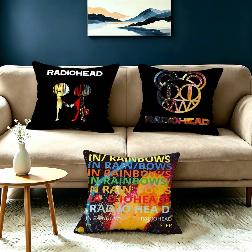 Rock Band RRadiohead Logo Pillow Case Square DoubleSided Sofa Cushion Cover Bedroom Bedside Pillow