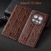 Dragon Claw Genuine Leather Flip Case for Xiaomi Mi 15 Ultra Phone Cover Card Cases Scratch Proof