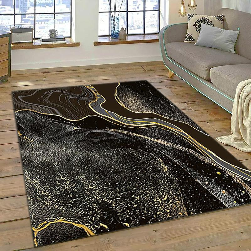 1PC Marble texture printed Carpet Rug for Living Room Bedroom Home Sofa Decoration,Non-slip Floor Mat Floor mat