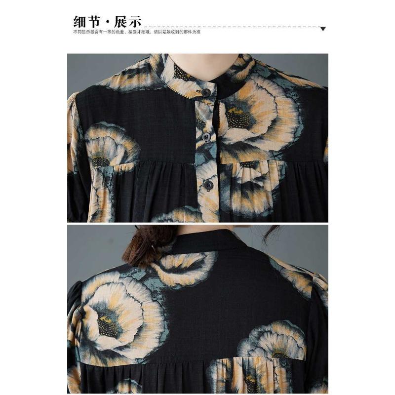 2025 Summer New Women Loose Big Size Fashion Printing Slim Long Dresses