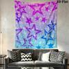Colorful Pentagram Wall Tapestry Aesthetic Wall Hanging Printed Fabric Blanket Decorative Tapestries for Bedroom Living Room Home Decor