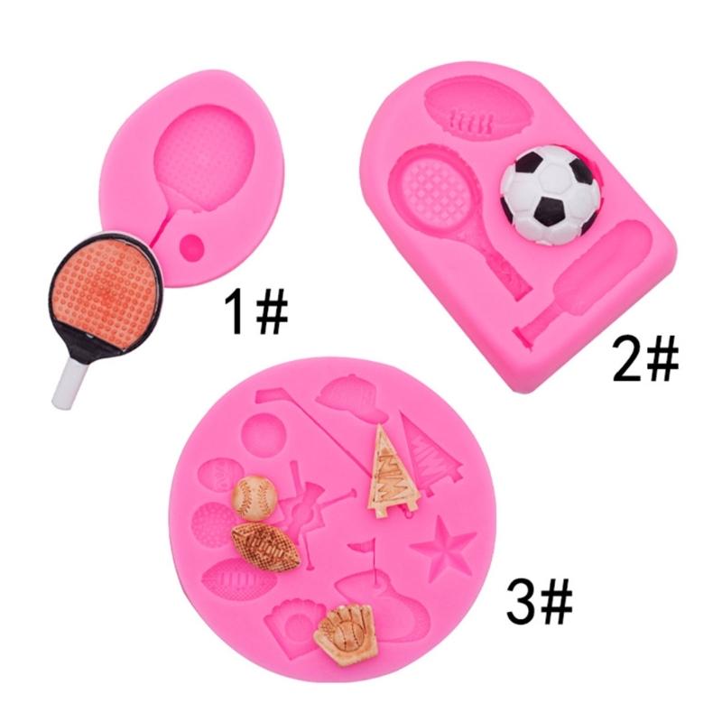 Table Tennis Football Cake Mold Fondant Cake Food Grade Silicone Mould Baking Tools Sugar Mold Chocolate Ornament Mold