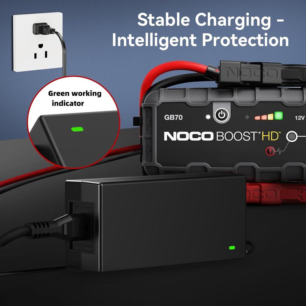 Charger Cable For NOCO Jump Starter Compatible With NOCO GB70 GB150 GB250+ GB251+ GB500 GB500+ Genius Boost Ultra Safe Lithium Jump Starter Battery