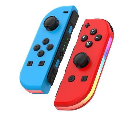 Kontrolery do Nintendo Switch, zamiennik kontrolera Switch z diodą LED RGB, regulowanym turbo i wibracją, niebieski/czerwony
