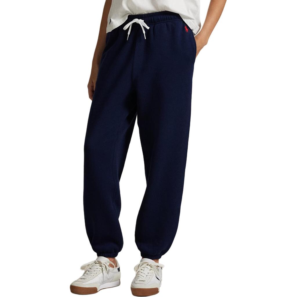 Polo Ralph Lauren Embroidered Pony Mid-Rise Drawstring Tapered Long Pocket Fleece Knit Sweatpants Women bottoms 211971700-002