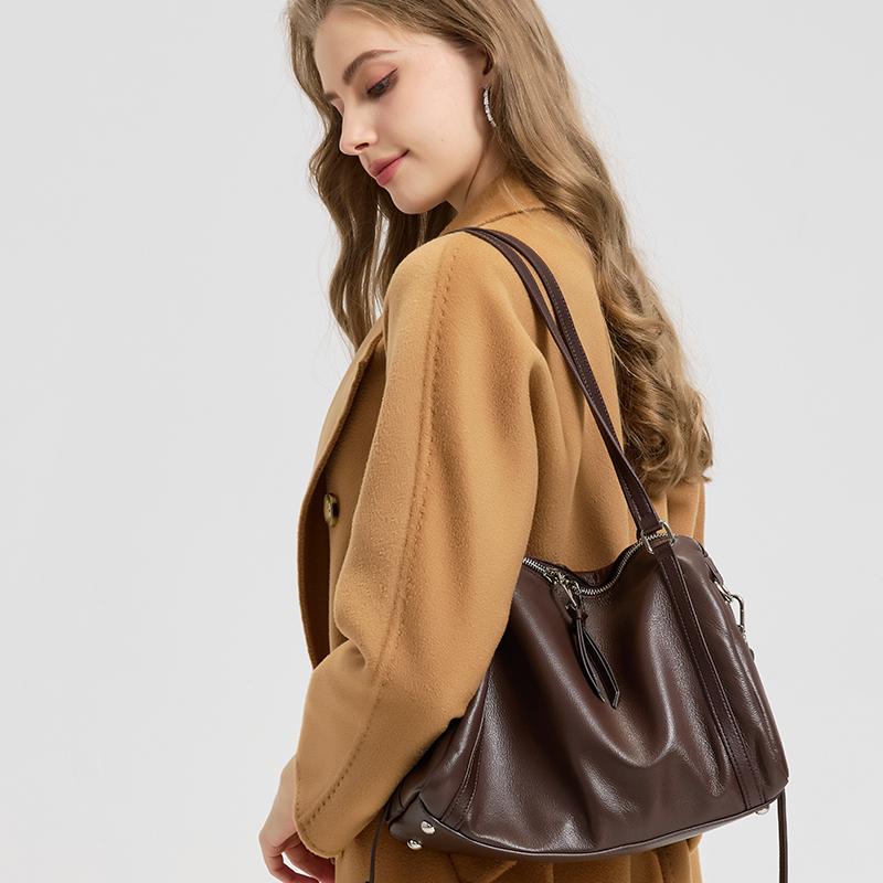 Women Retro Soft Cowhide Vintage Shoulder Bag Ladies Cow Genuine Leather Crossbody Bags Female Fashi Luxury Designer Handbags