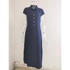 2026 New Women's Denim Shirt Dress - Long Casual Maxi Dress with Shirt Collar, Side Slit, Pockets, and Flared Hem, Plus Size Comfortable Summer Dress