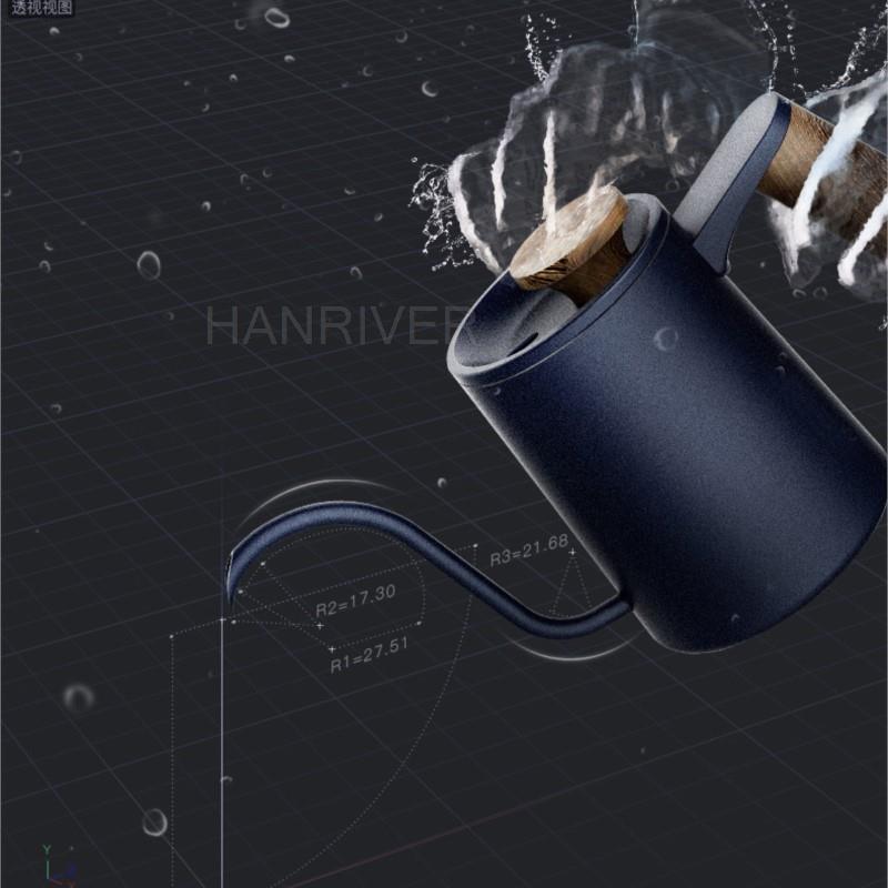 600ml Coffee Machine Fashion Stainless Steel Handle Drip Coffee Pot Long Gooseneck Spout Kettle Portable Coffee Maker kettle