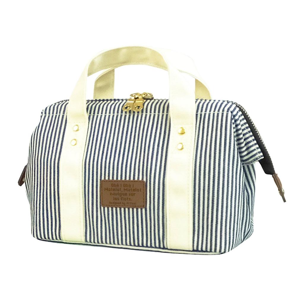 Insulated Lunch Bag with Clasp Striped AF5972 Closure, Wire-Fi closure, Design,