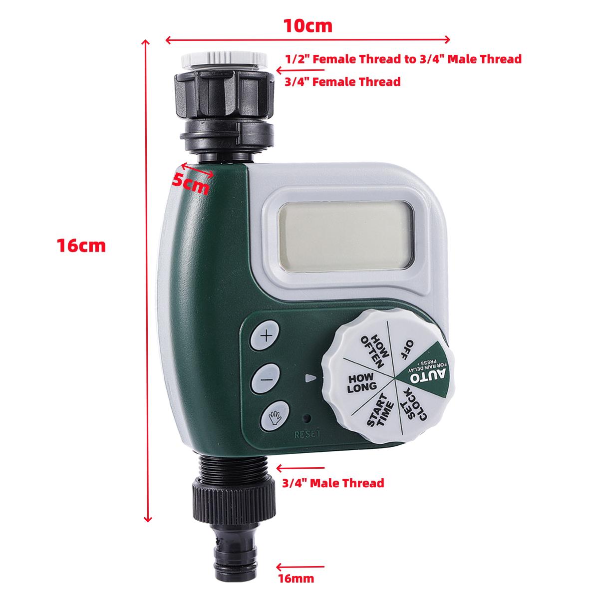 

Intelligent Automatic Water Timer 3/4 Threaded 1-way 2-way Outlets Digital Garden Irrigation Smart Controller 16mm Nipple 1 Set