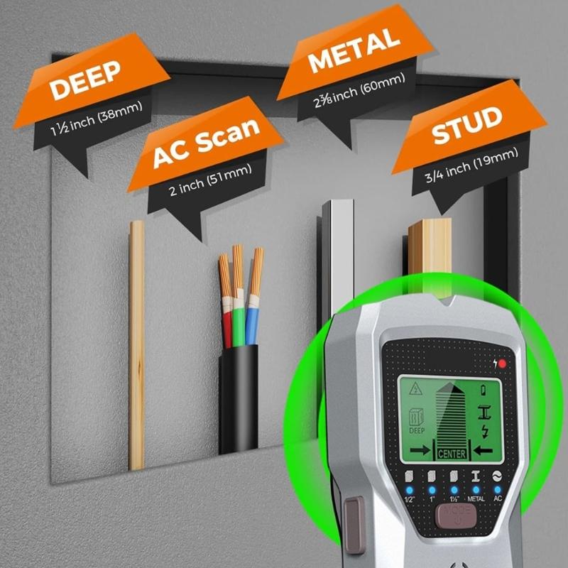 Advanced Wall Scanner Detectors with LCD Display & Easy Operation Finder & Metal Detectors for Metal Wood & Wires