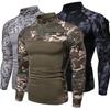 Men's Tactical Camouflage Athletic T-shirts Long Sleeve Men Tactical Military Clothing Combat Shirt Assault ArmyCostume