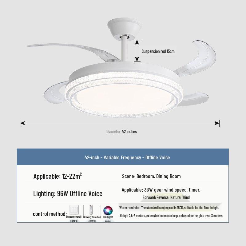 2026 New Model Flush Mount Ceiling Fan with Integrated Light for Living, Dining & Bedroom