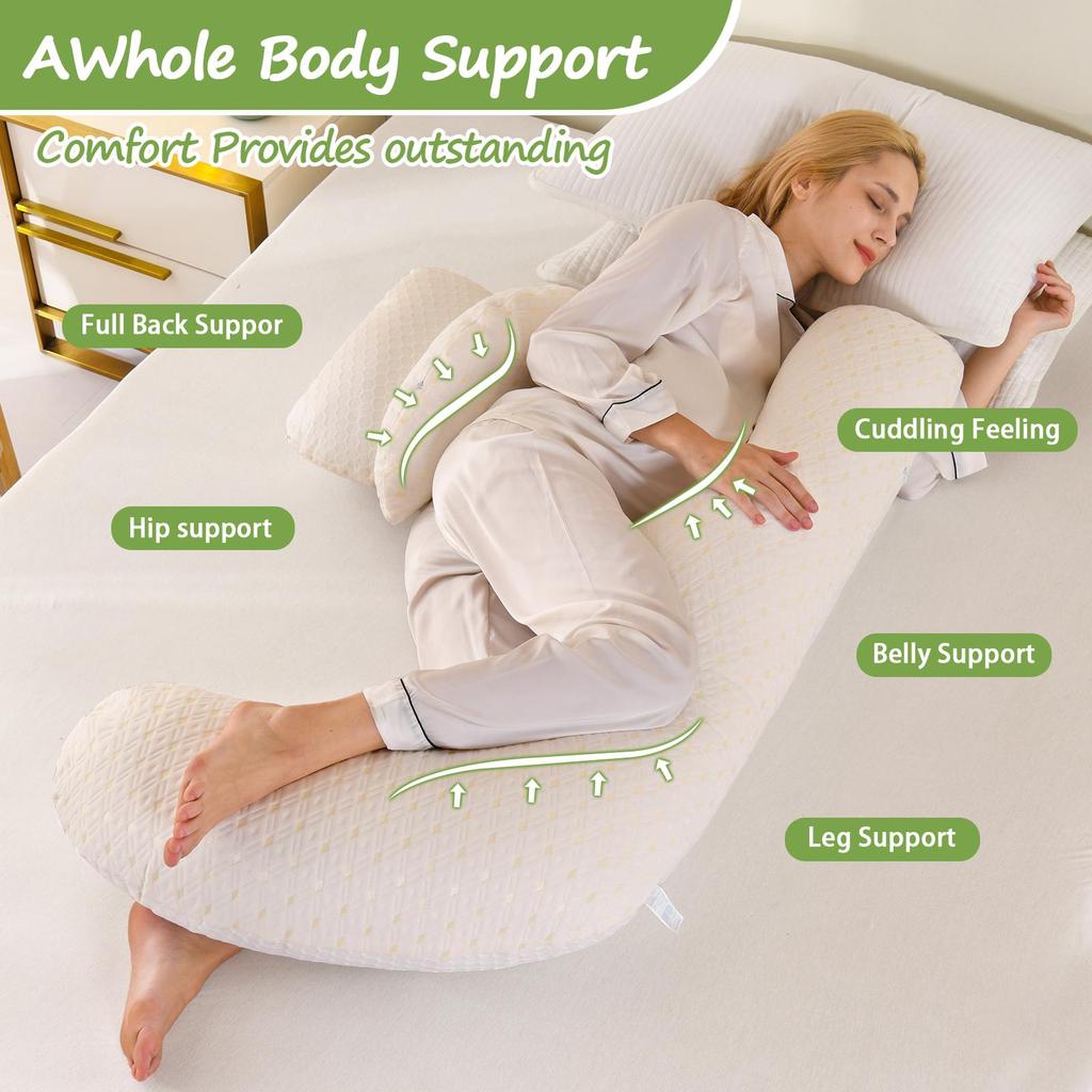 Large Body Pillow, Breathable Full Body Pillow for Side Sleeper Long Bed Pillow
