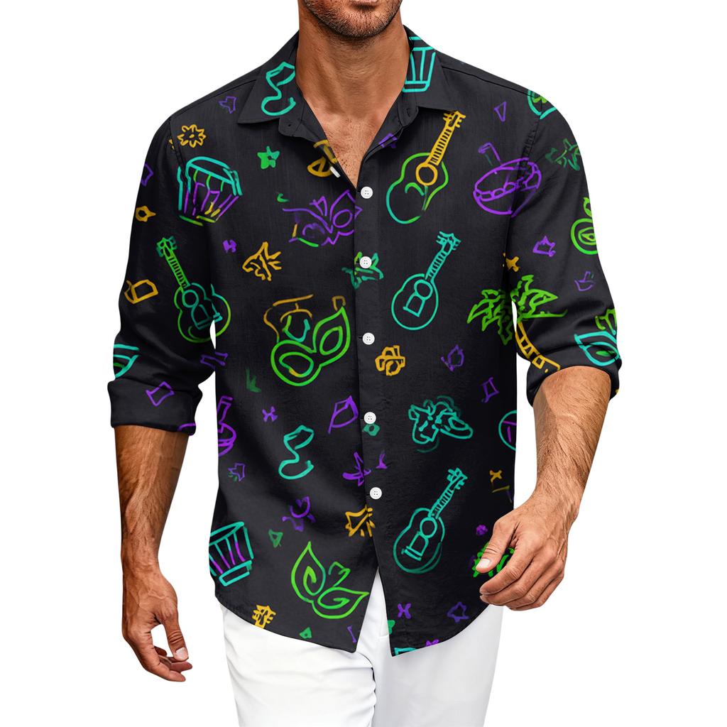 Men's Casual Button-Down Long-Sleeve Shirt