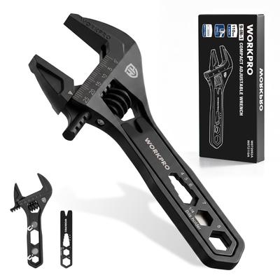 WORKPRO Adjustable Monkey Pry Mini Size EDC 110mm Overall 25mm Maximum Hex Wrench Bit Adjustable for Water Motorcycle Water Supply HVAC Building