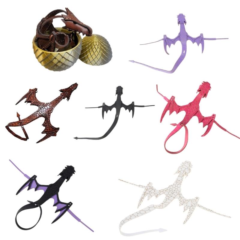 Adjustable Length Handchain PU Leather Dragon Bracelet Cosplay Cuff Arm Band for Fantasy Enthusiasts Unique Accessory