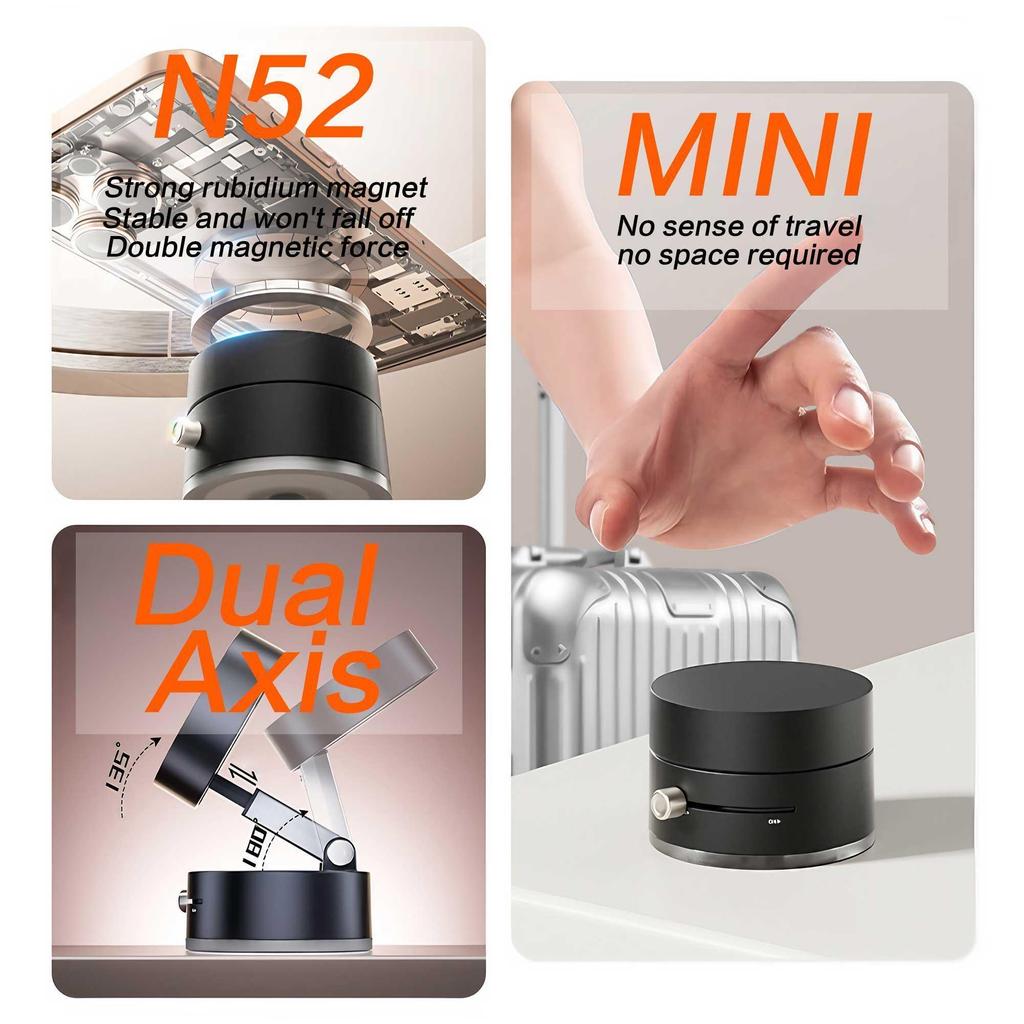 Magnetic Phone Holder Foldable Vacuum Suction Cup Mount Bracket for Smooth Surfaces Compatible with MagSafe